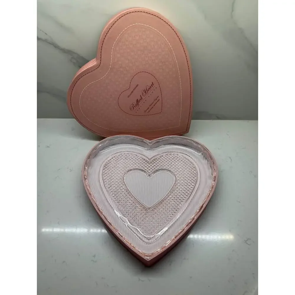 Williams Sonoma 2003 Limited Edition Pink Glass Heart Serving Plate w/ OG Box